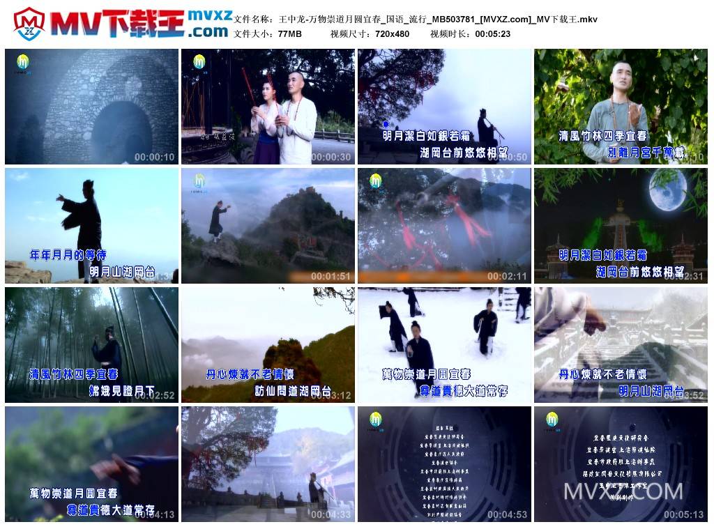 王中龙-万物崇道月圆宜春_国语_流行_MB503781